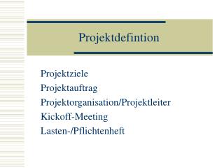 Projektdefintion