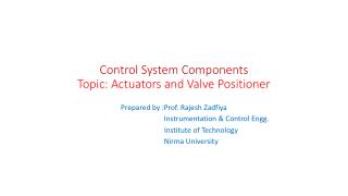 Control System Components Topic: Actuators and Valve Positioner