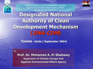 Designated National Authority of Clean Development Mechanism ( DNA-CDM )