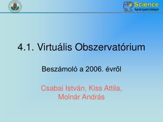 4.1. Virtuális Obszervatórium