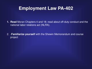 Employment Law PA-402