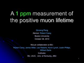 A 1 ppm measurement of the positive muon lifetime