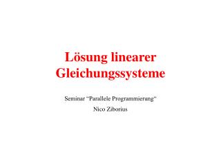 Lösung linearer Gleichungssysteme