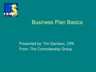 Business Plan Basics