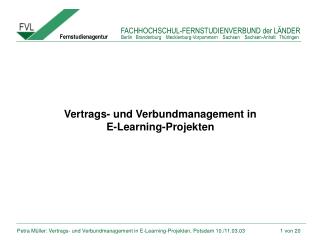 Vertrags- und Verbundmanagement in E-Learning-Projekten