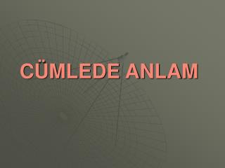 CÜMLEDE ANLAM