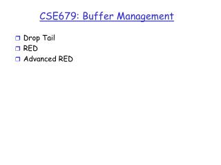 CSE679: Buffer Management