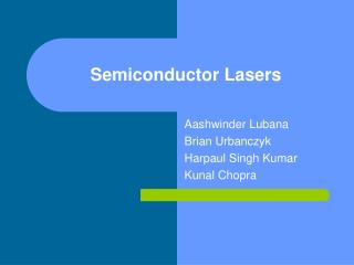 Semiconductor Lasers