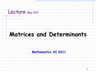 Matrices and Determinants