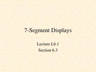 7-Segment Displays