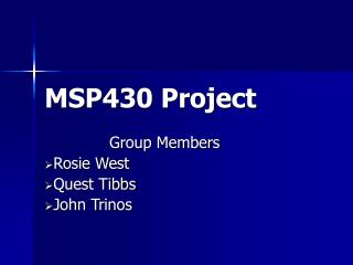 MSP430 Project