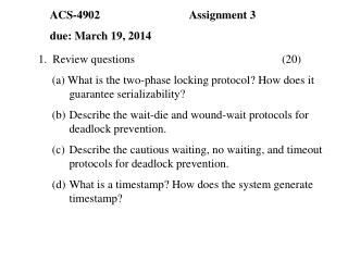 1. Review questions					(20)