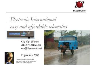 Fleetronic International easy and affordable telematics