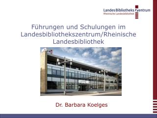 Führungen und Schulungen im Landesbibliothekszentrum/Rheinische Landesbibliothek