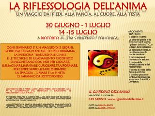 IL GIARDINO DELL’ANIMA Via Giotto, 7 – Signa (FI) 349 6422211 ilgiardinodellanima.it