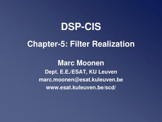 DSP-CIS Chapter-5: Filter Realization