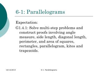 6-1: Parallelograms