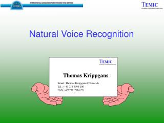 Natural Voice Recognition