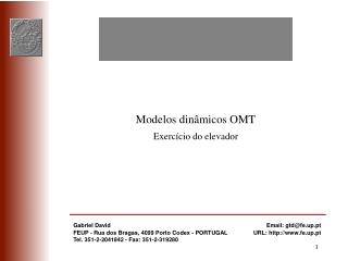 Modelos dinâmicos OMT Exercício do elevador