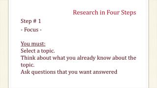 Research in Four Steps