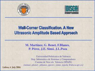 Wall-Corner Classification. A New Ultrasonic Amplitude Based Approach