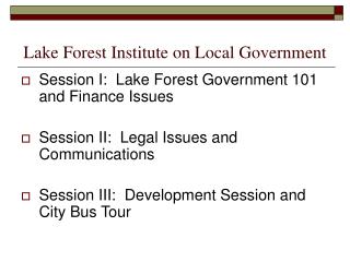 Lake Forest Institute on Local Government