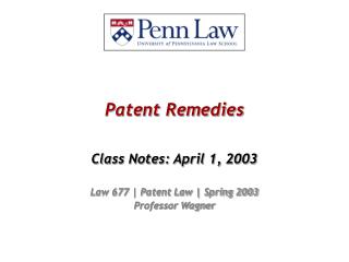 Patent Remedies