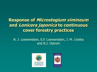 Response of Microstegium vimineum and Lonicera japonica to continuous cover forestry practices