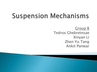 Suspension Mechanisms