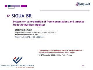 Statistics Portugal Department of Methodology and System Information