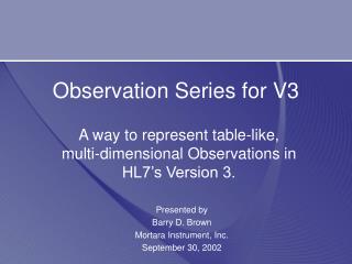 Observation Series for V3