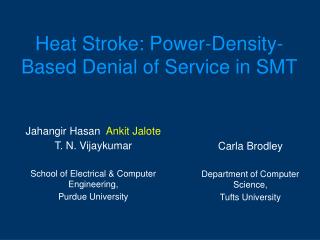 Heat Stroke: Power-Density-Based Denial of Service in SMT