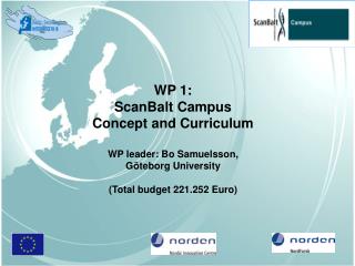WP 1: ScanBalt Campus Concept and Curriculum WP leader: Bo Samuelsson, Göteborg University
