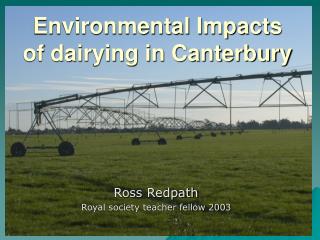 Environmental Impacts of dairying in Canterbury