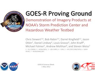 GOES-R Science Week 1 May 2012