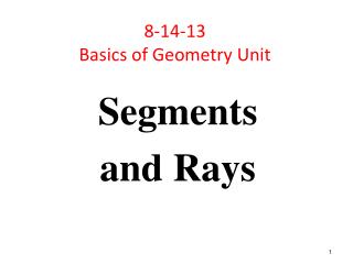 8-14-13 Basics of Geometry Unit