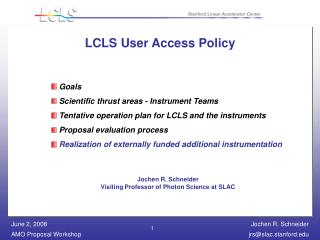 LCLS User Access Policy