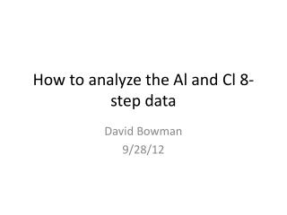 How to analyze the Al and Cl 8-step data