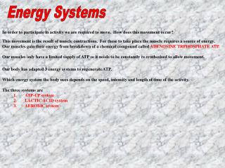 Energy Systems