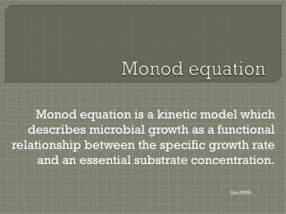 Monod equation
