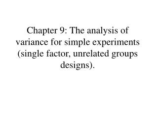 Overview of experimental research