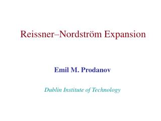 Reissner–Nordström Expansion