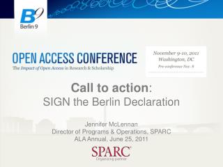 Call to action : SIGN the Berlin Declaration