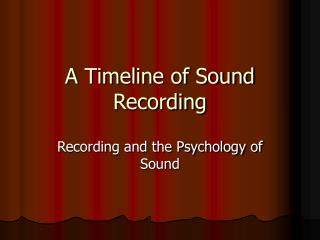 A Timeline of Sound Recording