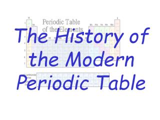 The History of the Modern Periodic Table