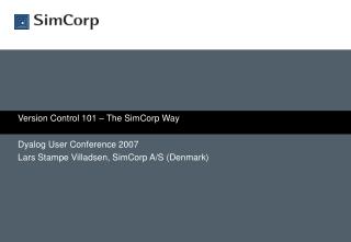 Version Control 101 – The SimCorp Way
