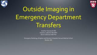Outside Imaging in Emergency Department Transfers