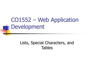 CO1552 – Web Application Development