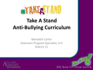 Take A Stand Anti-Bullying Curriculum