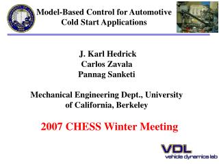 Model-Based Control for Automotive Cold Start Applications